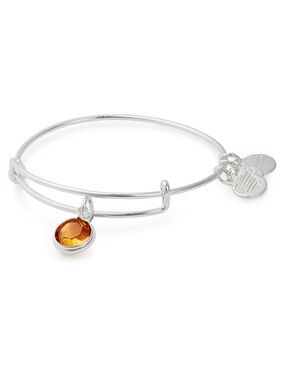 Alex and Ani November Birthstone Bangle Bracelet - Silver with Topaz Charm